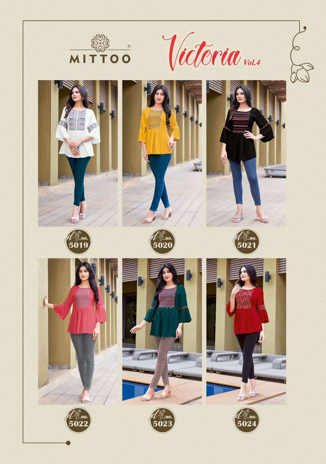 MITTOO VICTORIA VOL 4 RAYON PRINTED SHORT TOP MANUFACTURER SURAT (5)